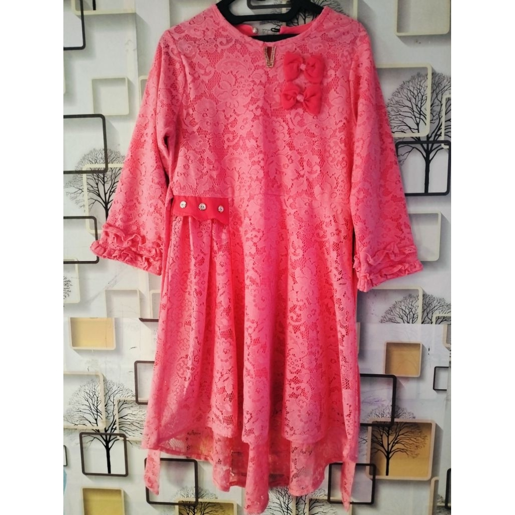 PRELOVED Tunik Brukat Pink Salem