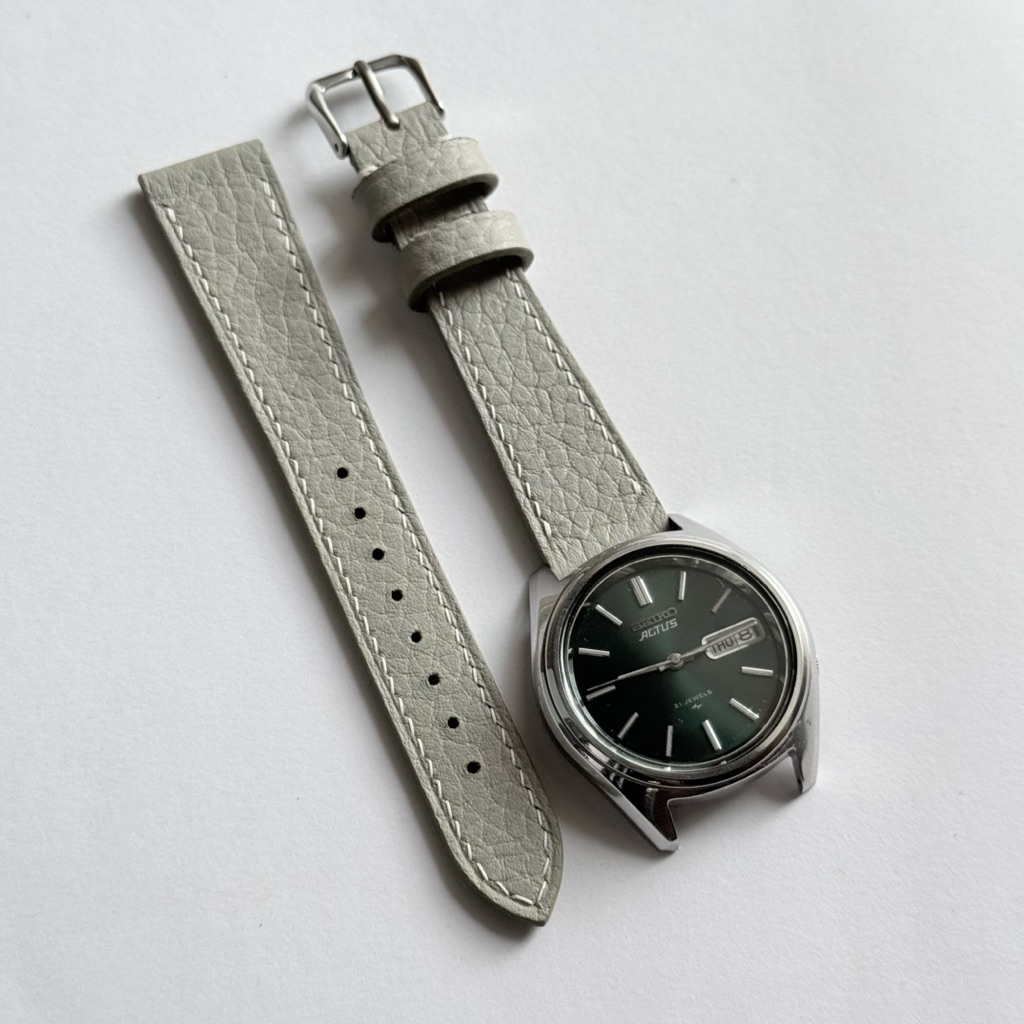 Tali Kulit Jam Tangan | Leather Watch Strap | White Beige | Handmade lug 16 18 20 22mm custom