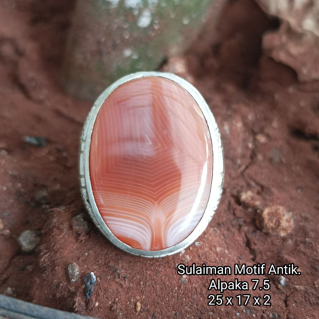 Akik Natural Sulaiman Motif Antik.