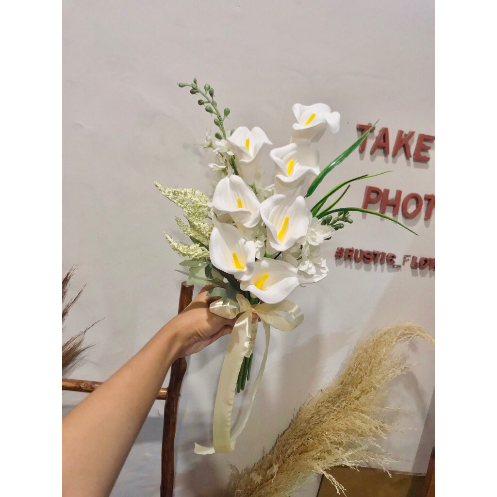 HAND BUKET BUNGA ARTIFICIAL | buket calla lily palsu | buket wedding | artificial wedding hand bouqu