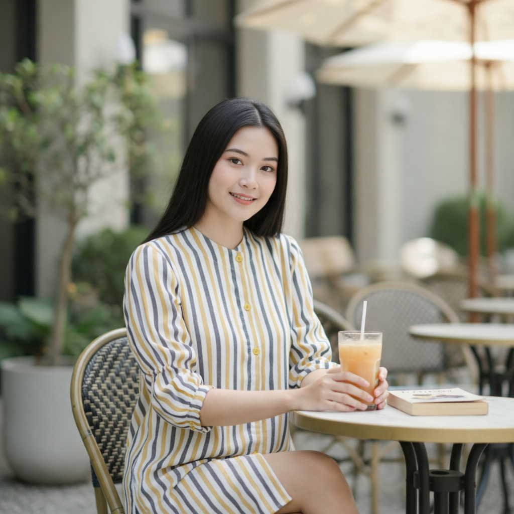 TUNIK RAYON MOTIF GARIS | ATASAN WANITA DEWASA VIRAL 2026