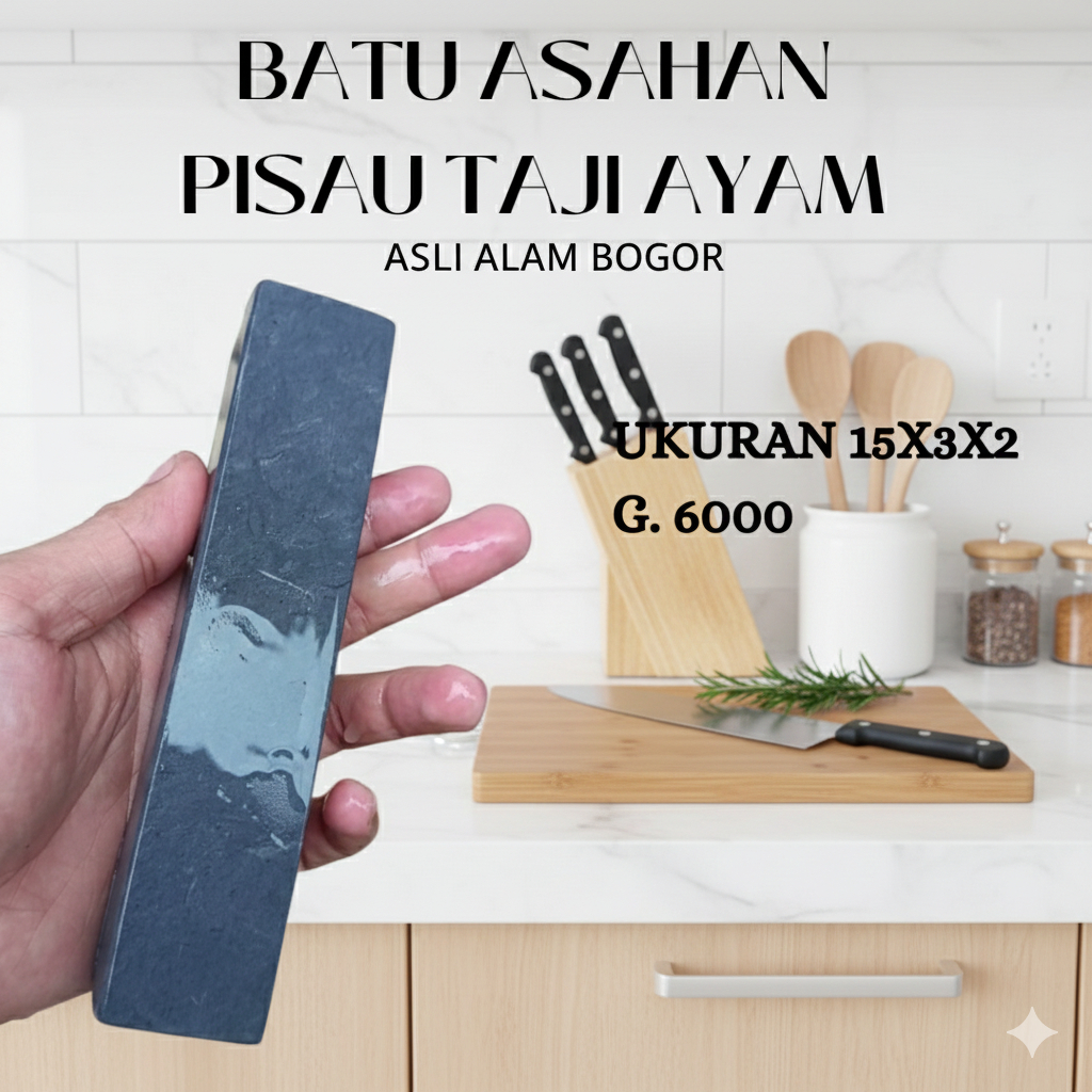 Batu Asah Pisau Taji Ayam Asli Alam ukuran 15x3x2