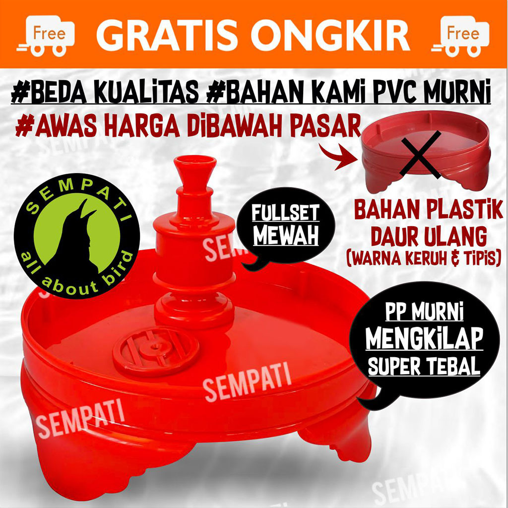 SEMPATI Tebok Lovebird Pvc Plus Pion Tebok Anti Pecah Untuk Sangkar Kandang Lovebird Bulat Kapsul Bu