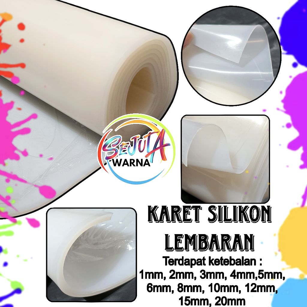 KARET SILIKON LEMBARAN TAHAN PANAS SILICON SHEET 10CMX100CM TEBAL 3MM