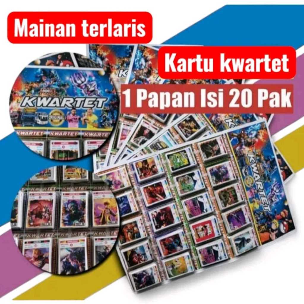Mainan Anak Kartu Kwartet Gambar Karakter Hero Game Viral 1 Lembar Isi 20 Pak