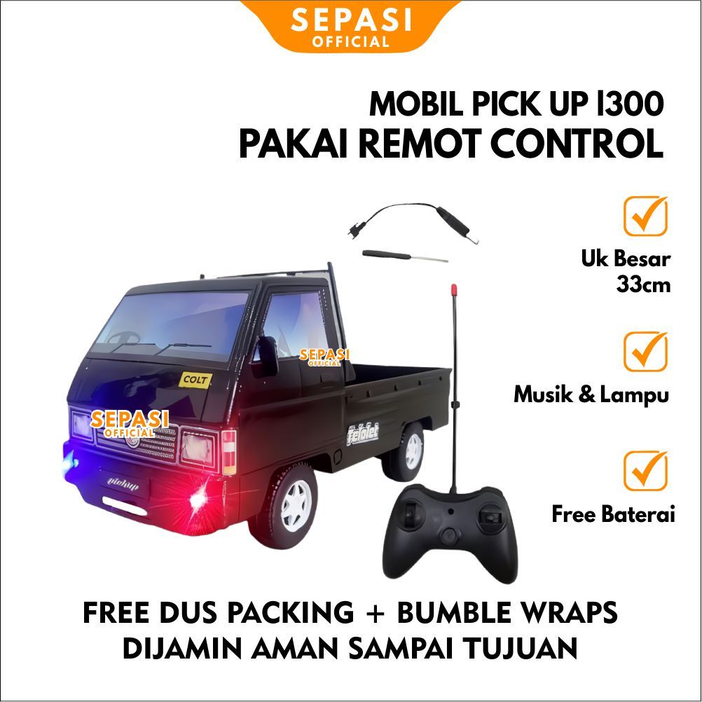 Mainan Anak Mobil Pick Up L300 Remot Basuri Musik Dan Lampu