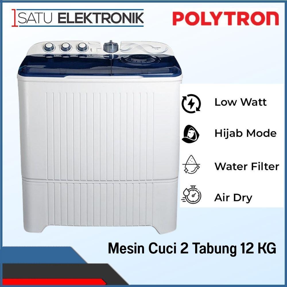 Polytron PWM1203 Mesin Cuci 2 Tabung 12 Kg PWM12 Hijab Mode Low Watt