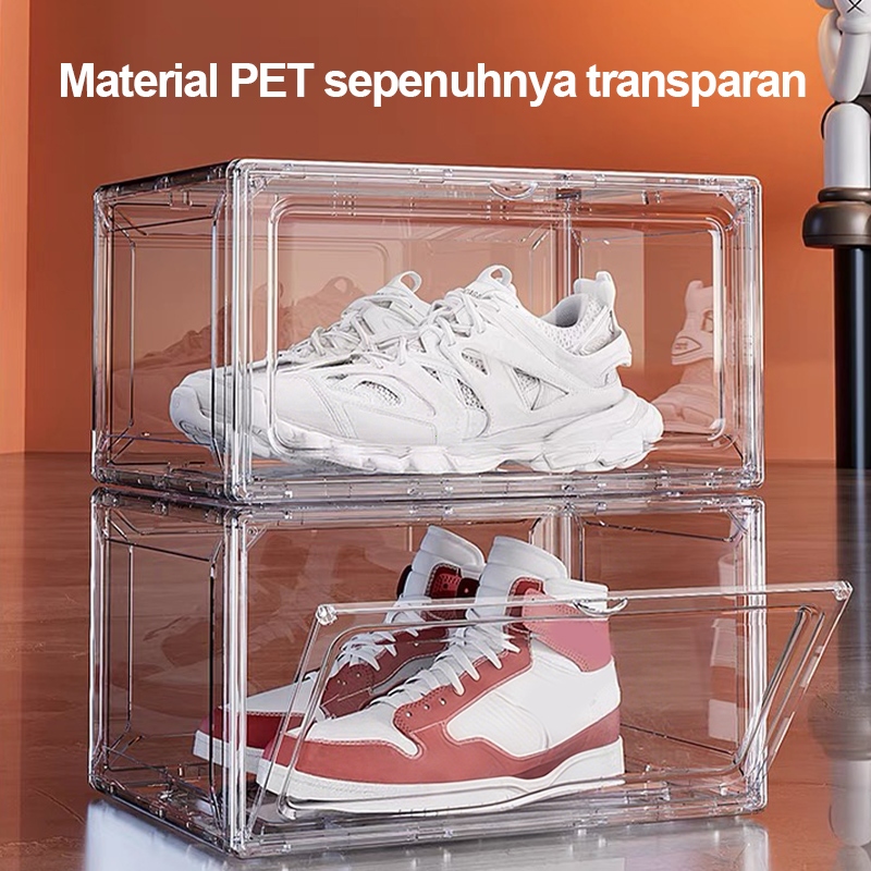 Quality Storage Rak Display Sepatu Akrilik Bening/Akrilik Ukuran Besar Tempat  Serbaguna Tahan Debu 