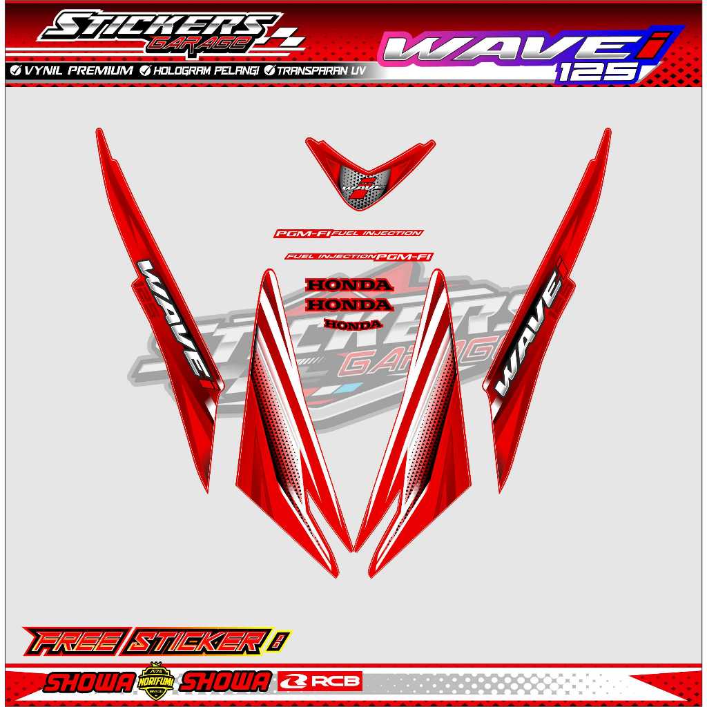 STRIPING VARIASI HONDA KARISMA WAVE I 125 / STICKER LIST VARIASI MOTOR KARISMA WAVE I 125