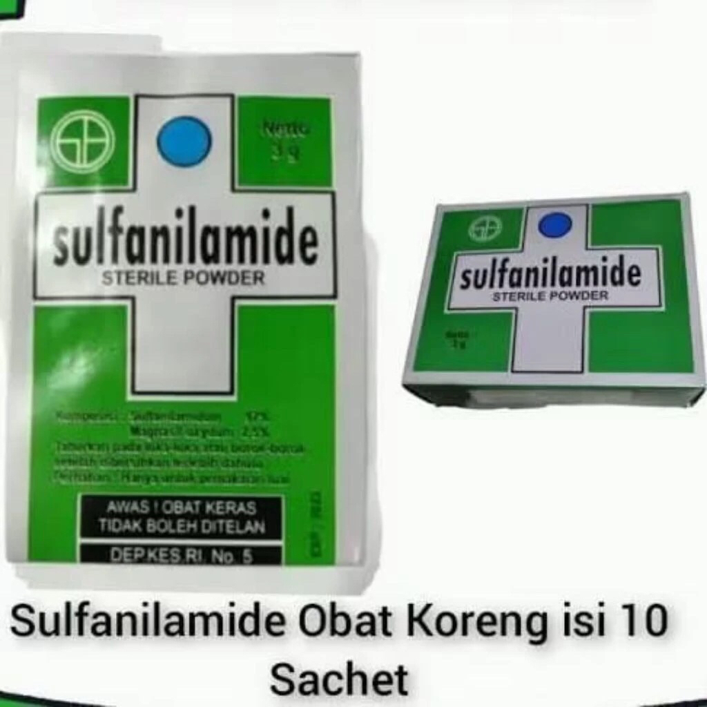 10 Sachet Sulfanilamide Obat Koreng Serbuk - Obat Luka Cepat Kering