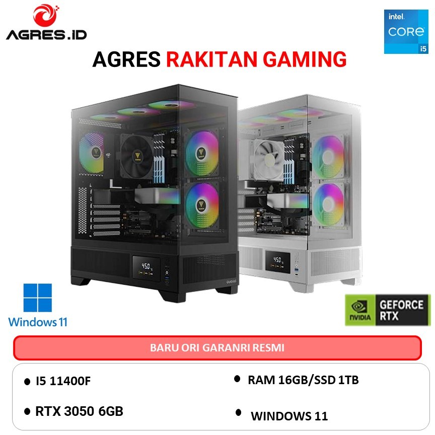 AGRES RAKITAN PC I5 11400F RTX 3050 6G -RAM 16GB 1TB WINDOWS 11