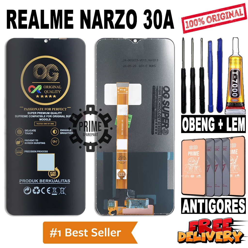 LCD TOUCHSCREEN REALME NARZO 30A ORIGINAL OEM LCD REALME NARZO 30A FULLSET