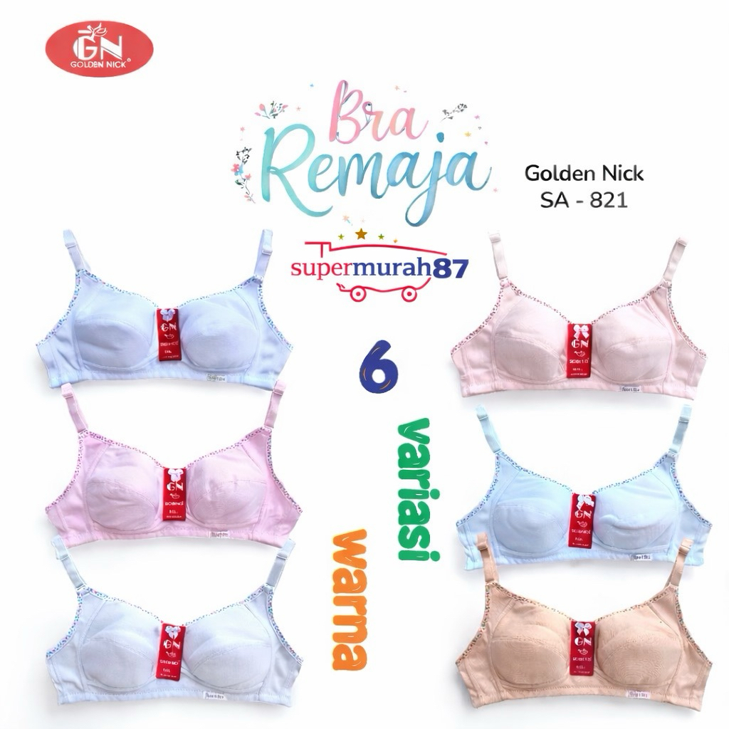 Golden Nick - Bh Remaja Bh Anak Sekolah Bh Pelajar BH PUTIH Bh Katun Kait 2 BH SA 308 SA 821