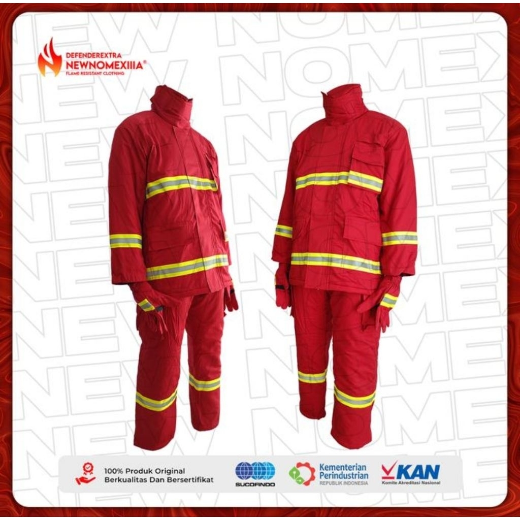 Fireman Suit Nomex IIIA Premium Baju Pemadam Kebakaran New Nomex Merah