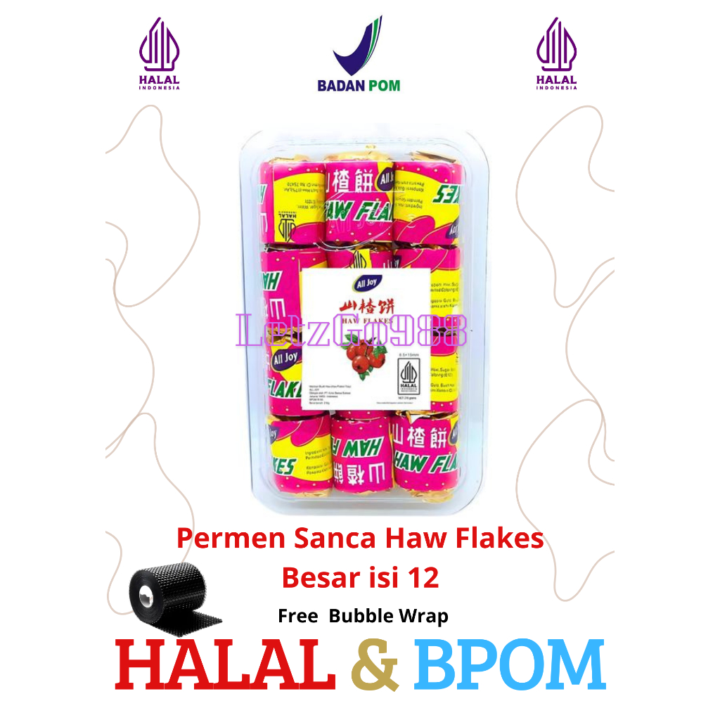 Permen Sanca Haw Flakes All Joy Mika Besar Isi 12 - Manisan Sanca Halal & BPOM