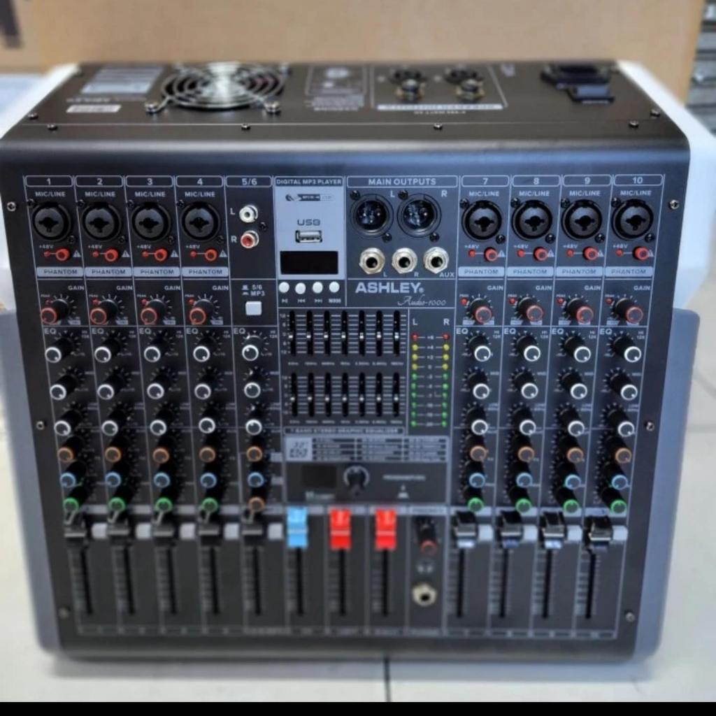 POWER MIXER ASHLEY AUDIO 1000 AUDIO1000 ORIGINAL 550 WATT 10 CH DOUBLE EQUALIZER