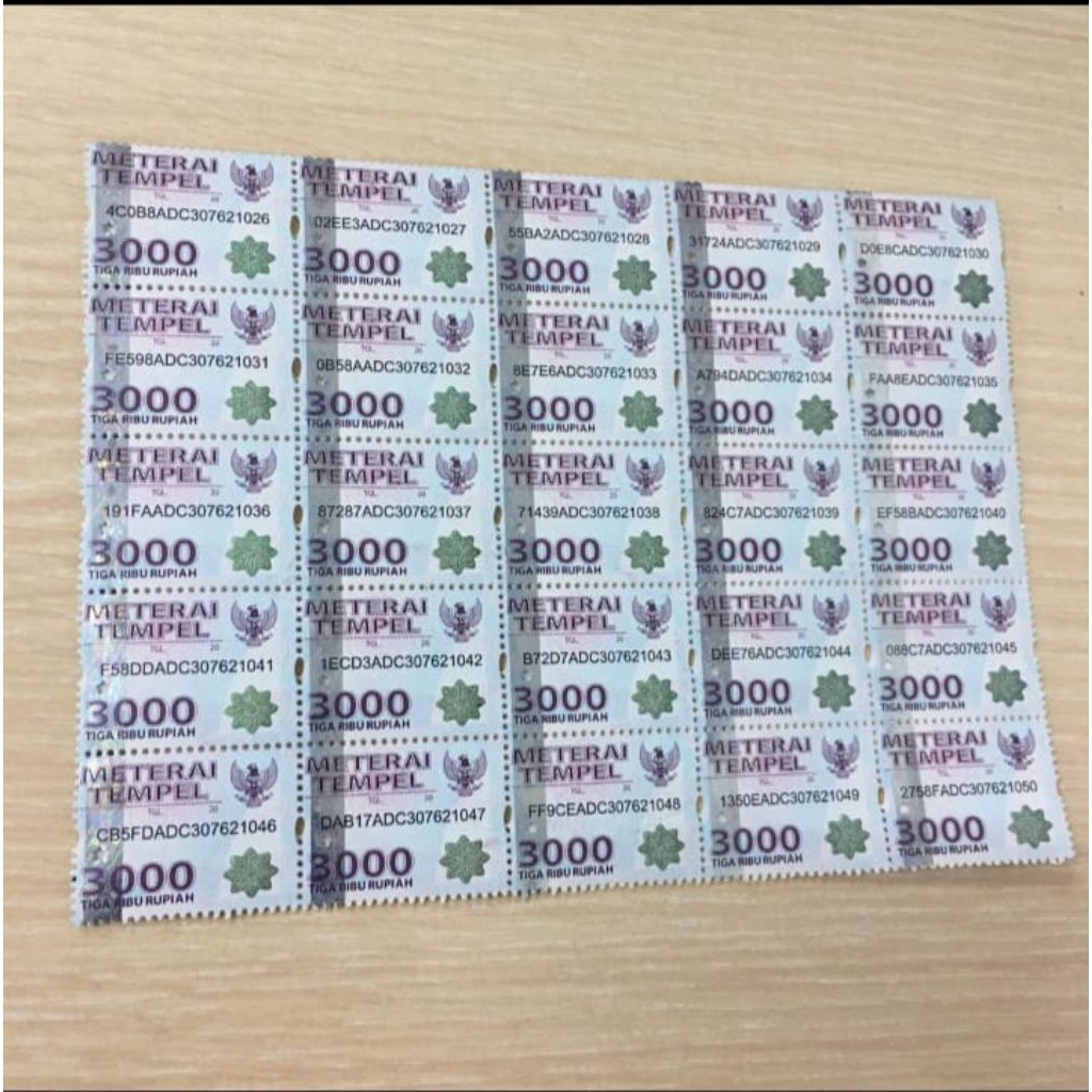 MATERAI TEMPEL 3000 Meterai Tiga Ribu ORIGINAL