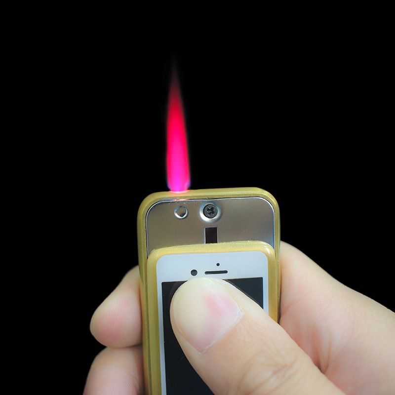 Promo Bisa COD Korek Api Bentuk HP Mini Iphone Korek Api Gas Bara Isi Ulang Lighter ZC-2139