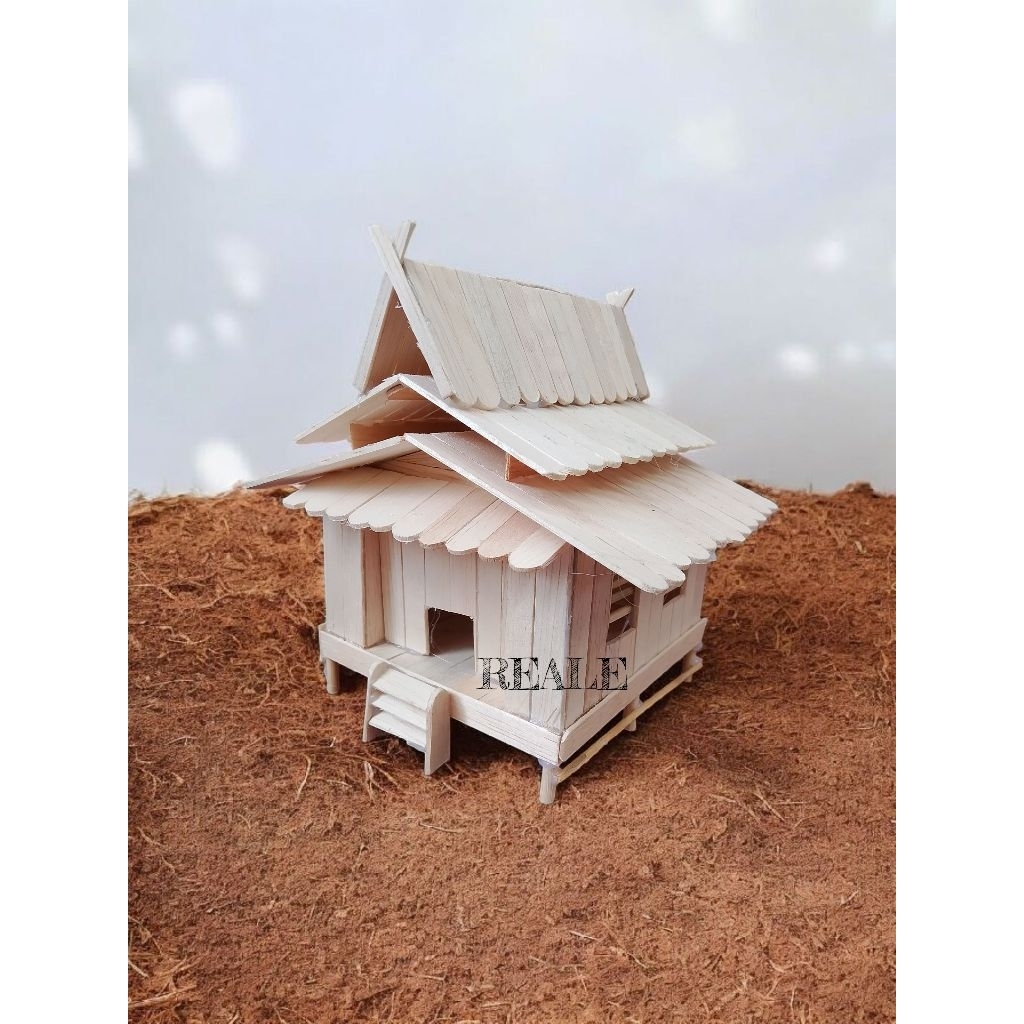 miniatur rumah adat kepulauan riau stik eskrim LED