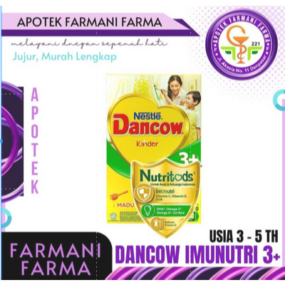 SUSU DANCOW IMONUTRI 3+ (USIA 3-5 TAHUN)/RASA COKLAT/RASA VANILA/RASA MADU/SUSU PERTUMBUHAN ANAK