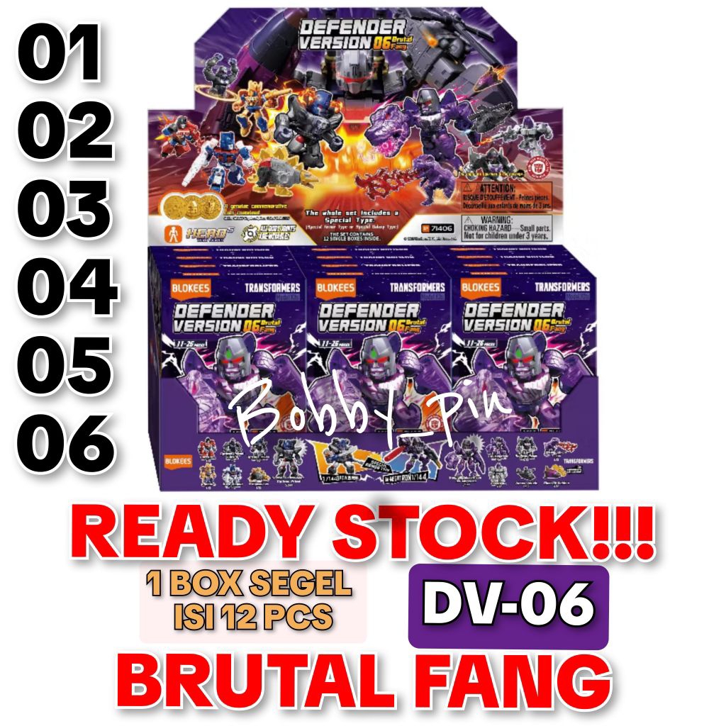 (SEGEL 1 BOX) Blokees NEW Figures Transformers Defender DV01 DV02 DV03 DV04 DV05 DV06 1 box isi 12