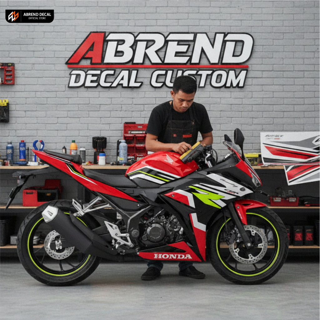 ABREND DECAL - STRIPING CBR 150 R FACELIFT TRI COLOR RACING / STICKER VINYL ANTI GORES CBR K45G  K45