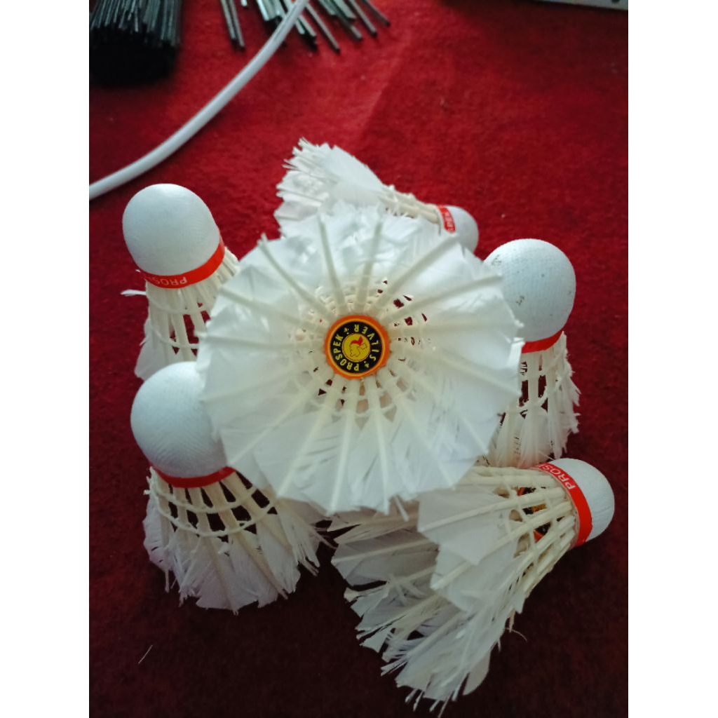 shuttlecock badminton prospek Oranye 80-85 %