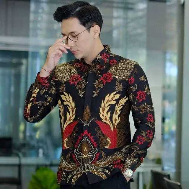 Batek Lakilaki Remaja Tanggung Baju Cowok Kemeja Batik Pria Baju Premium Batik Lengan Panjang Bj Ata