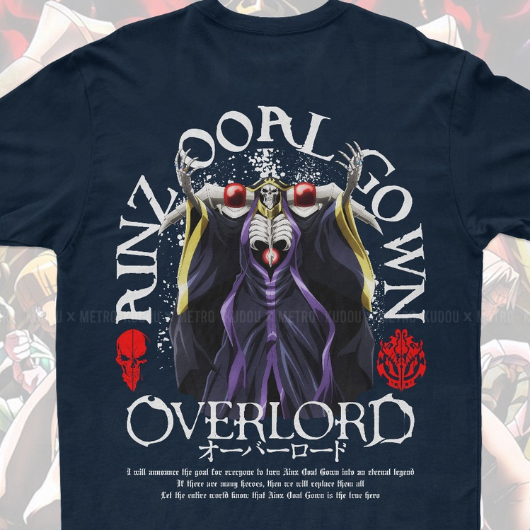 Tshirt Overlord Ainz Sama Navy Anime Manga Premium Unisex