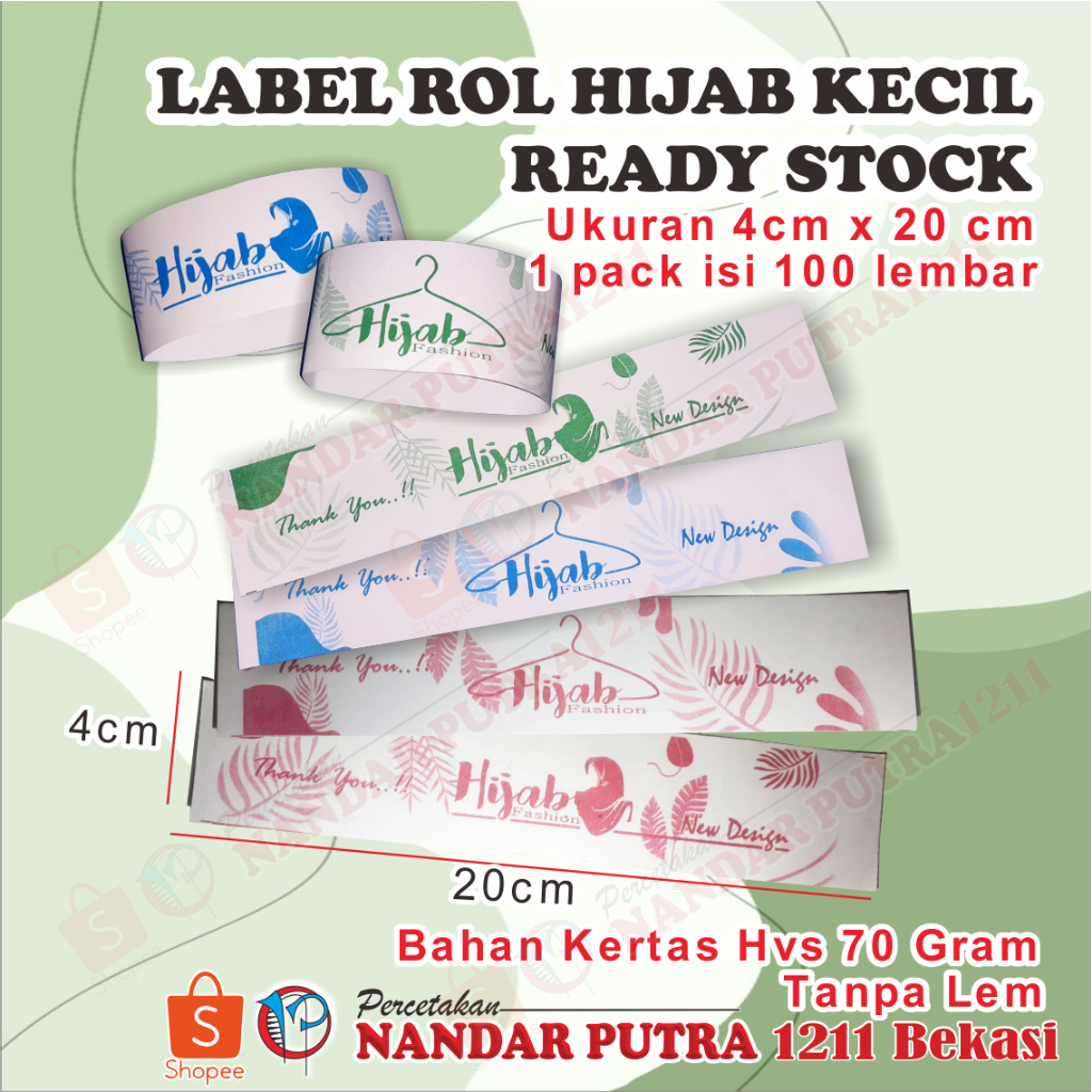 (100pcs) Label Roll Hijab/ Label Roll Hijab Ready Stock