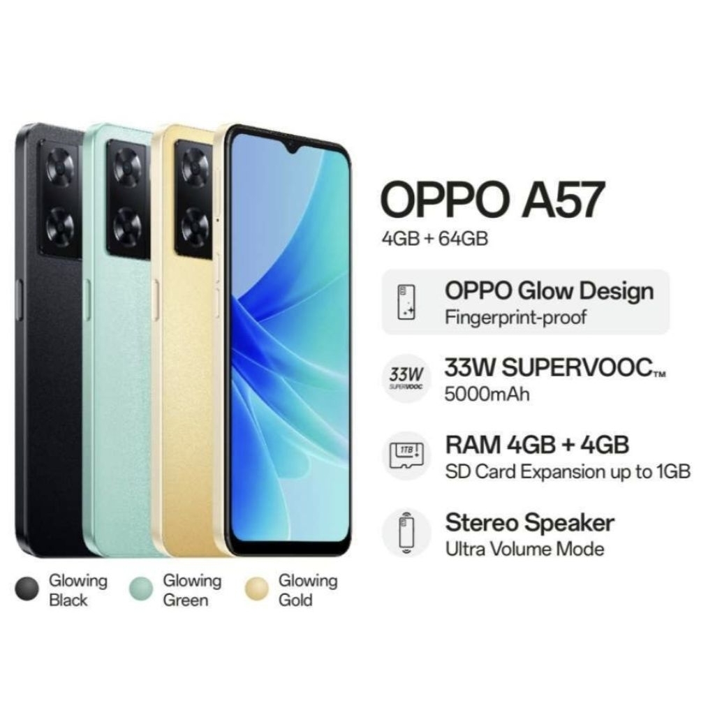 HP OPPO A57 4/64 GB - OPPO A 57 RAM 4GB ROM 64GB GARANSI RESMI