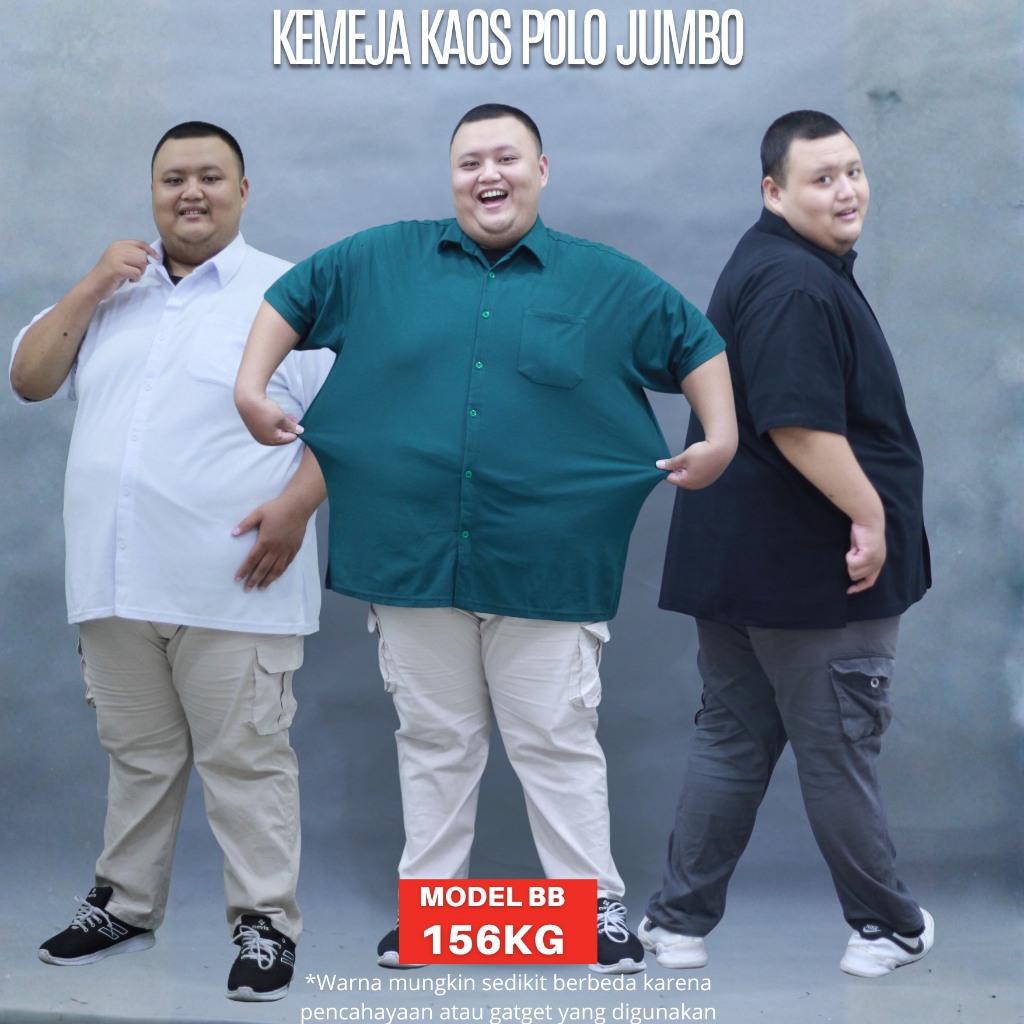 ICW Kemeja Kaos Polo Krah Jumbo 2XL3XL4XL5XL6XL7XL Wangky Big Size Pique Berkancing Mulur Formal Cas