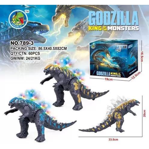 MAINAN EDUKASI ROBOT GODZILLA BISA BERJALAN LAMPU DAN SUARA | FIGURE ROBOT MONSTER GODZILLA 789-3|  