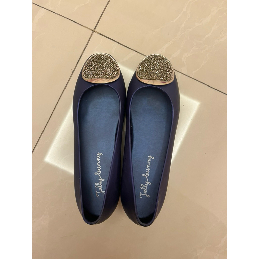 Jelly Bunny Flat Shoes Navy Blue Original Preloved