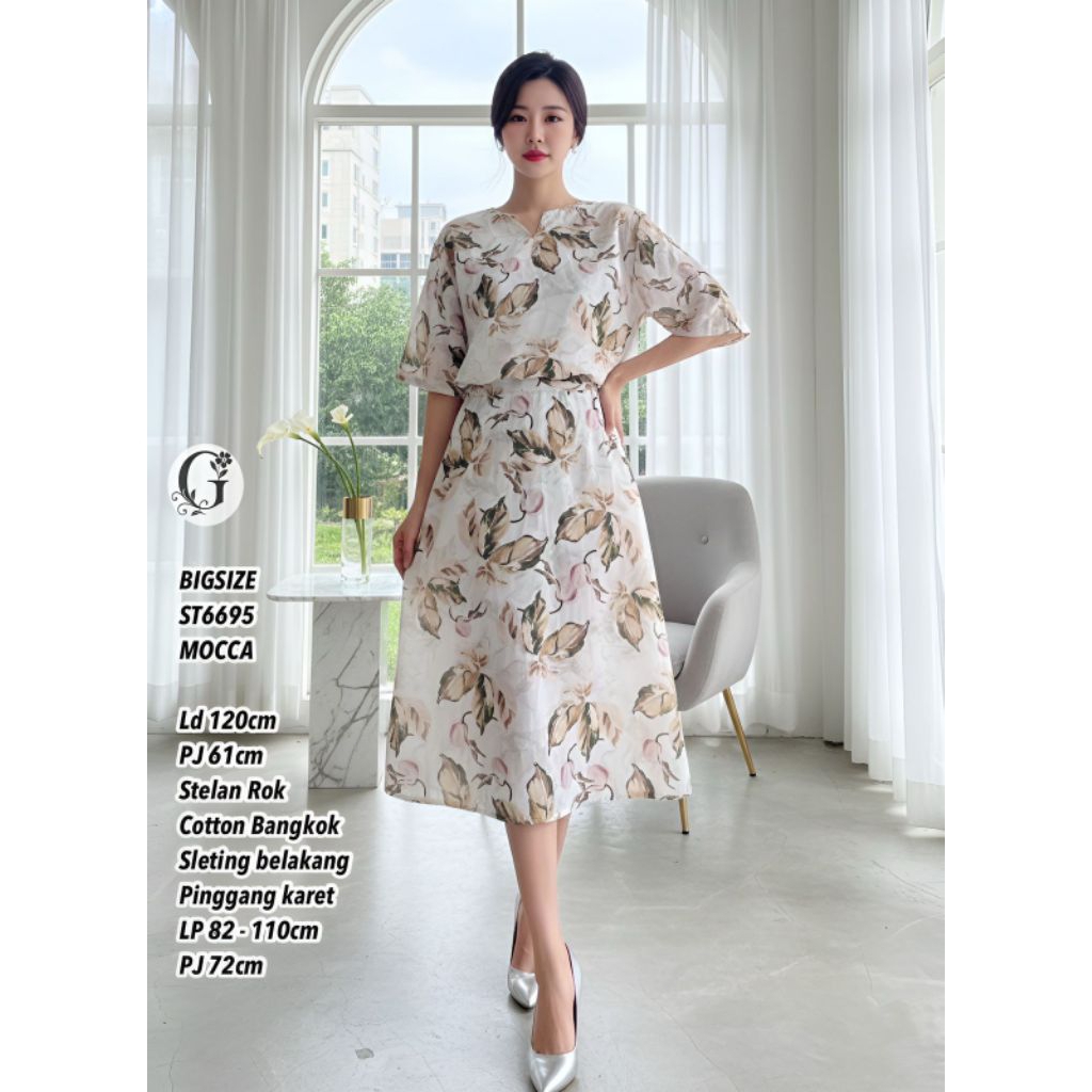 ST6695.SETELAN ROK COTTON BANGKOK/SETELAN WANITA/SETELAN ROK/SETELAN IMPORT