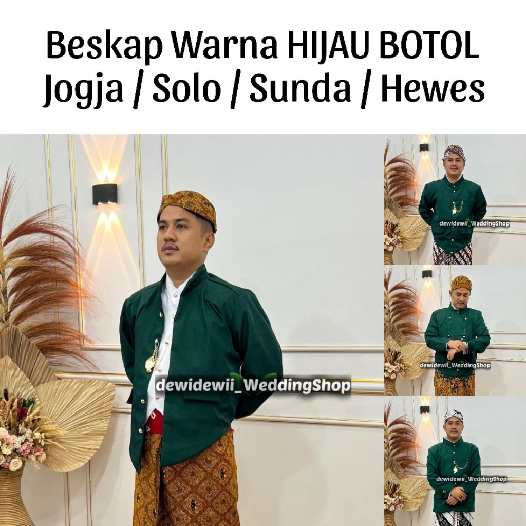 Beskap Jogja / Solo / Sunda / Hewes - Warna Hijau Botol / Warna Lain | ~bskp