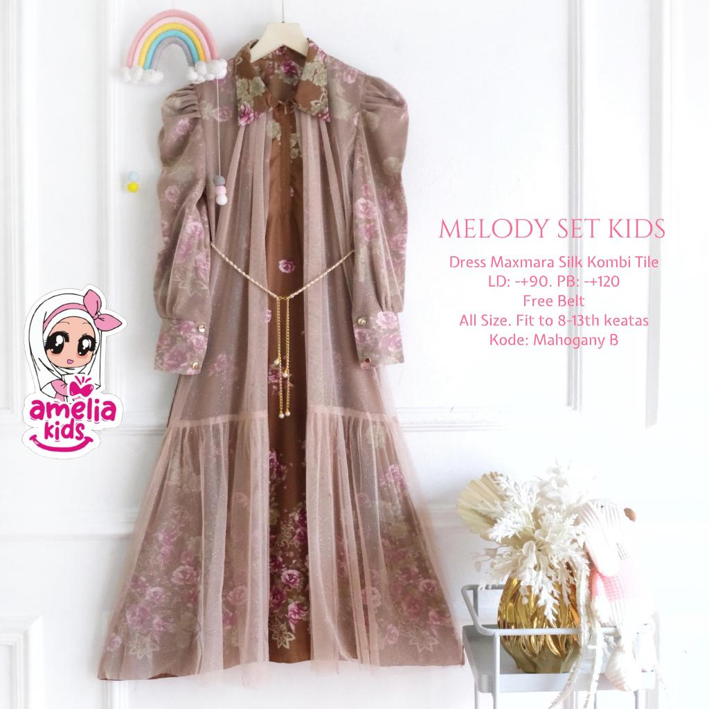 Gamis Anak Perempuan Lebaran 2026 Melody Dress Kids By Amelia kids