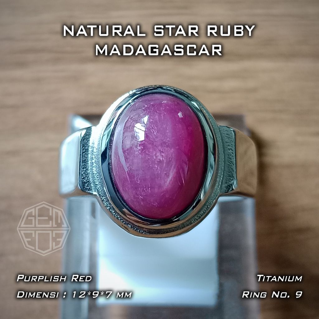 CINCIN NATURAL STAR RUBY CORUNDUM || HIGH QUALITY || PURPLISH RED || MADAGASCAR
