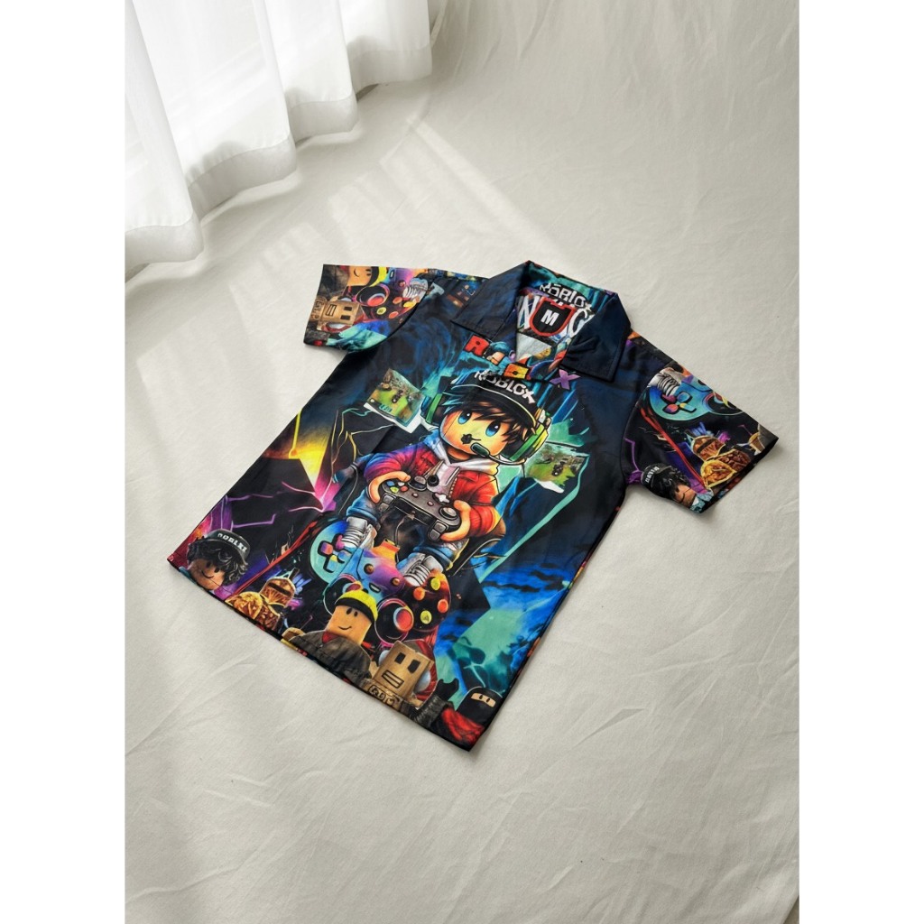 Kemeja Anak- Kemeja Printing Pattern - Roblox bacon boy