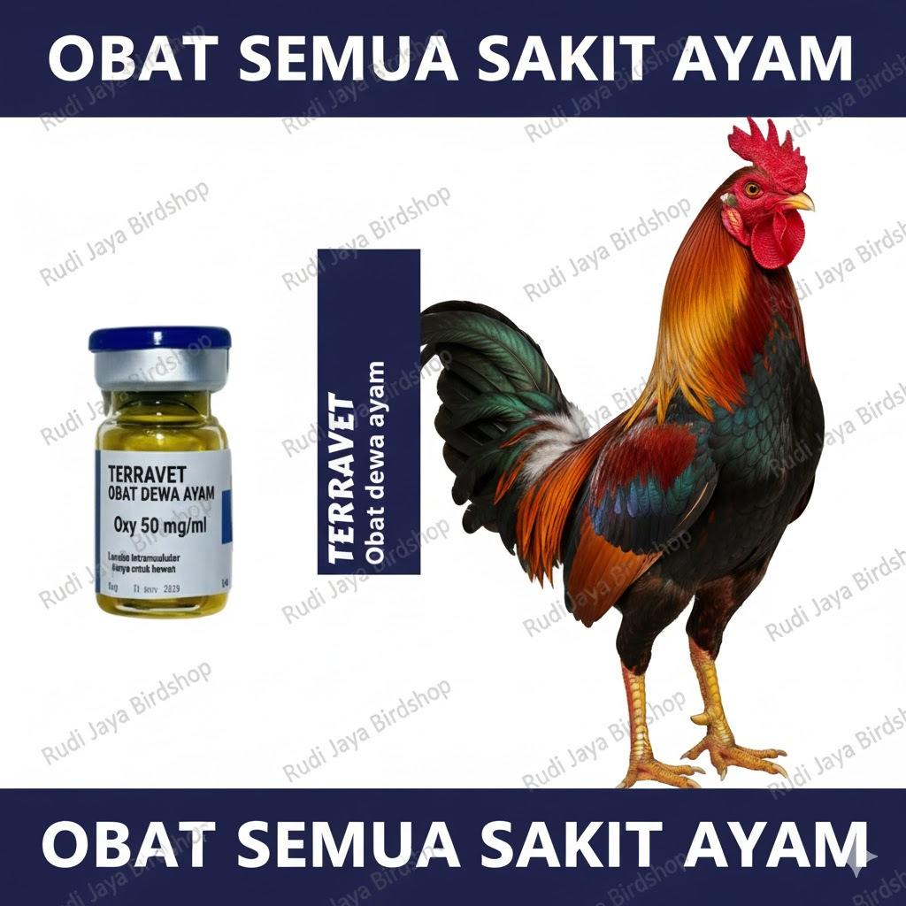 TERRAVET 10 ML TERAVET INJEKSI VITAMIN OBAT SEMUA SAKIT AYAM DEMAM LUMPUH FLU BURUNG TETELO CRD
