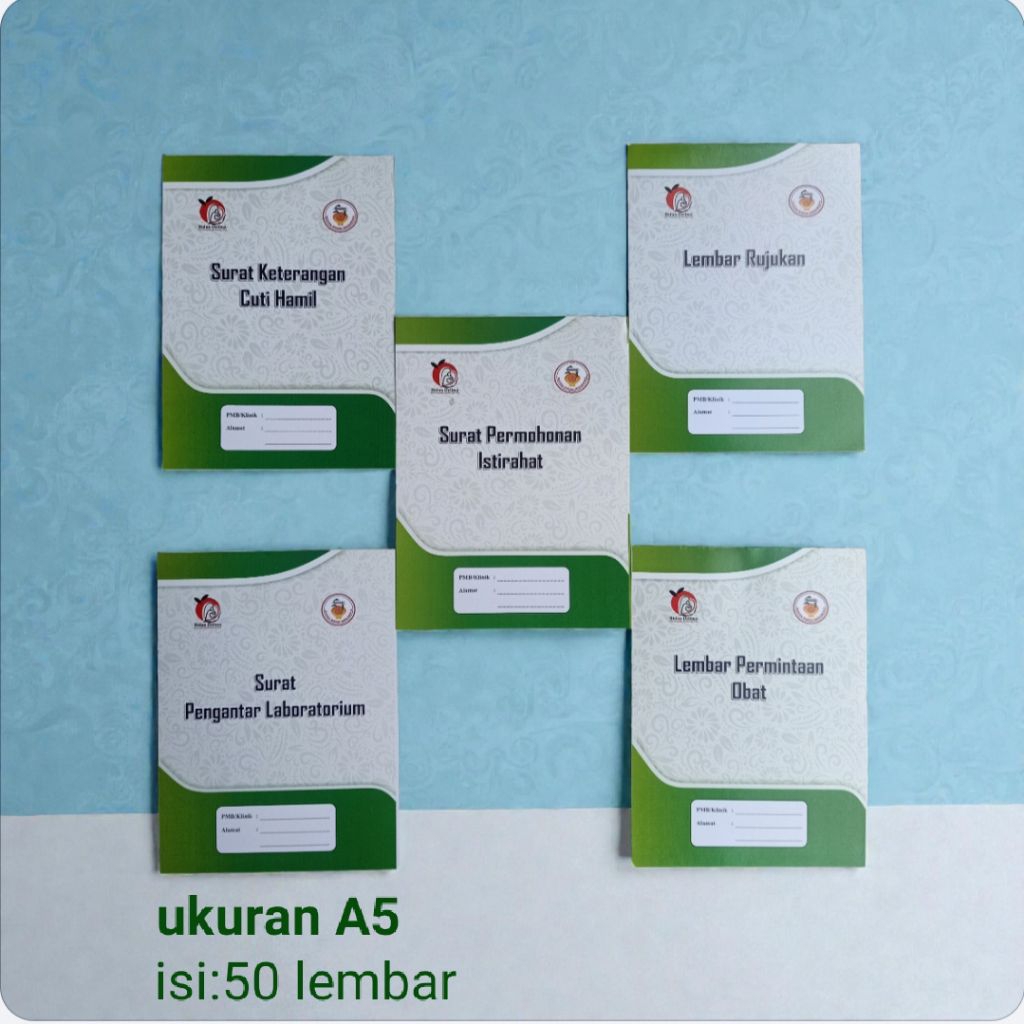 Buku administrasi Bidan A5, buku bidan PMB, Surat istirahat & Keterangan lengkap