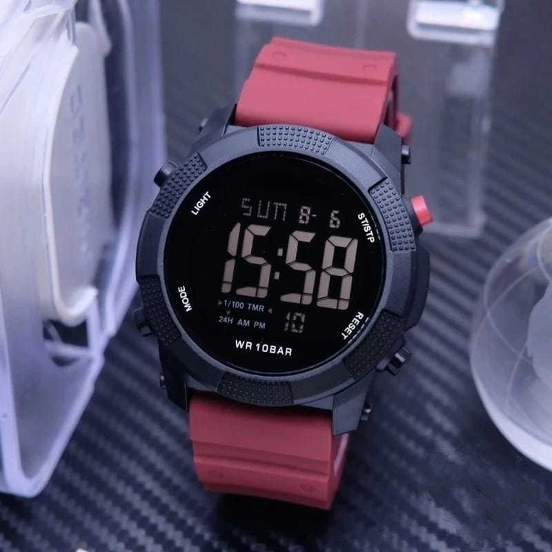 [TM] JAM TANGAN PRIA DIGITAL SPORTY- OLAHRAGA TAHAN AIR OUTDOOR  ORIGINAL TALI RUBBER BISA BUAT RENA