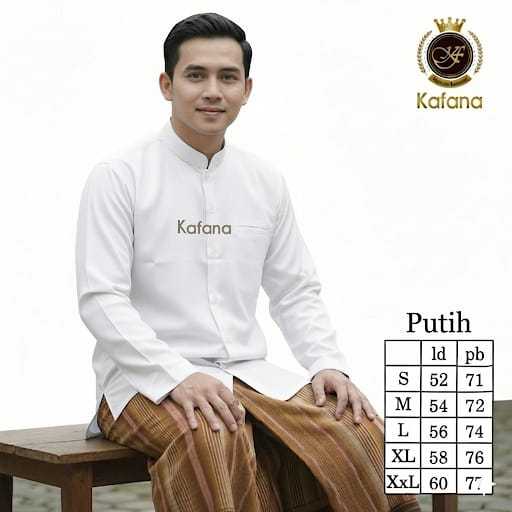 Baju koko lengan panjang model trompah, koko habaib , baju takwa putih ,semi jas, saku dalam