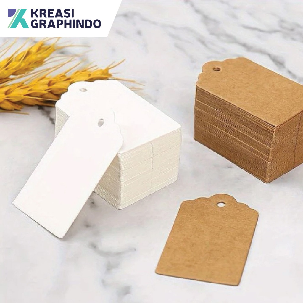 Hangtag Baju Produk Putih Coklat / Hangtag Produk / Hangtag Polos Idul Fitri Lebaran / Hangtag Ucapa