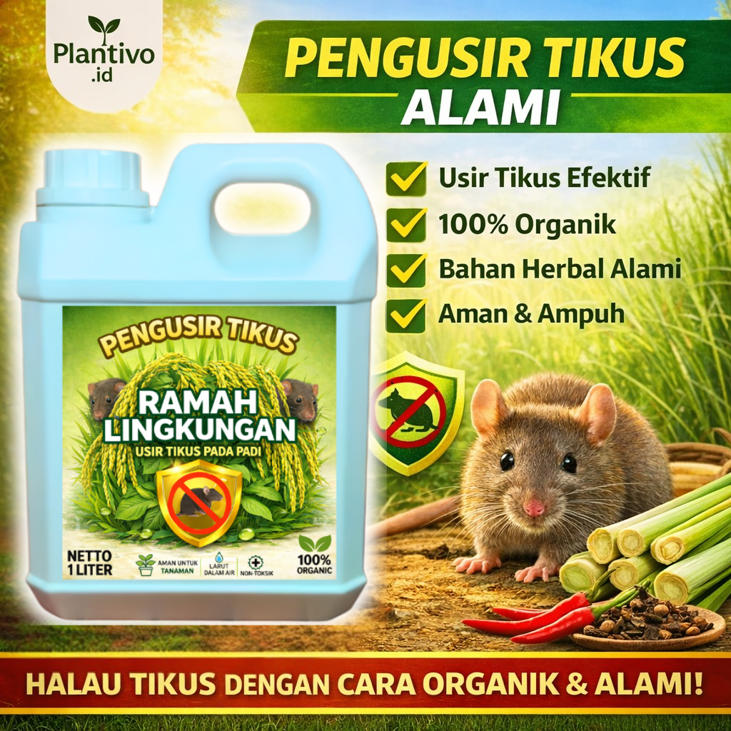 Pengusir  Hama Tikus Padi Super Kuat – Pestisida Nabati Ampuh, Alami dan Tidak Merusak Tanaman Padi 