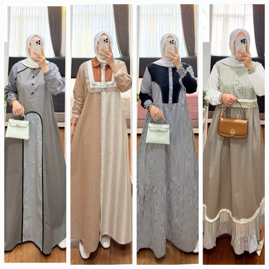 GAMIS KATUN KOMBINASI SYAINA BY SEMUT ORIGINAL