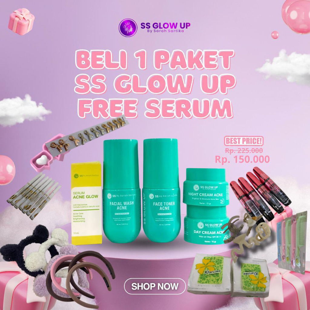 skincare acne glow series Cream Penghilang Jerawat Ss Glow Up By Sartika Diman Skincare Paket Acne
