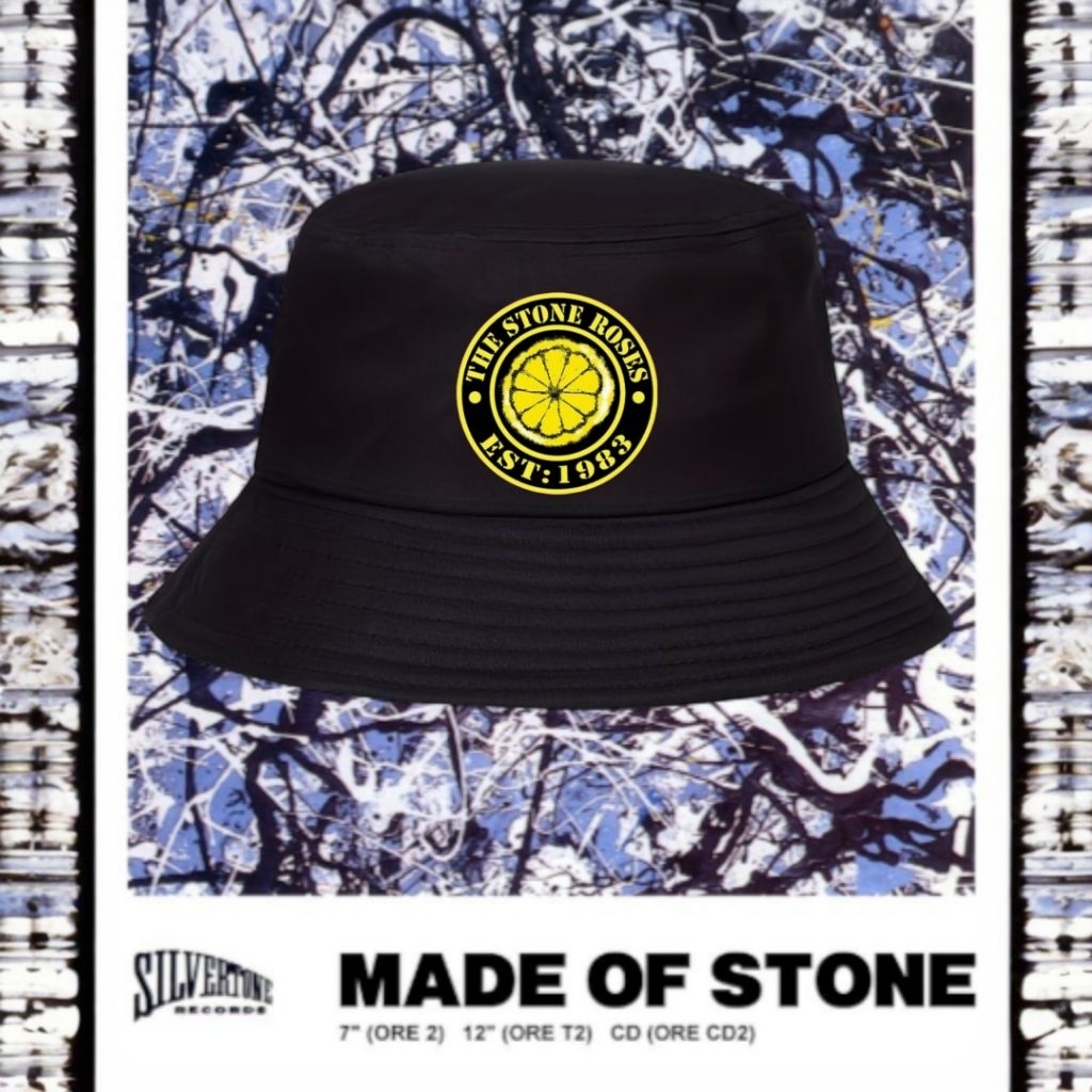 Topi Bucket hat Casual Topi Distro Pria/Wanita Motif Stone Roses