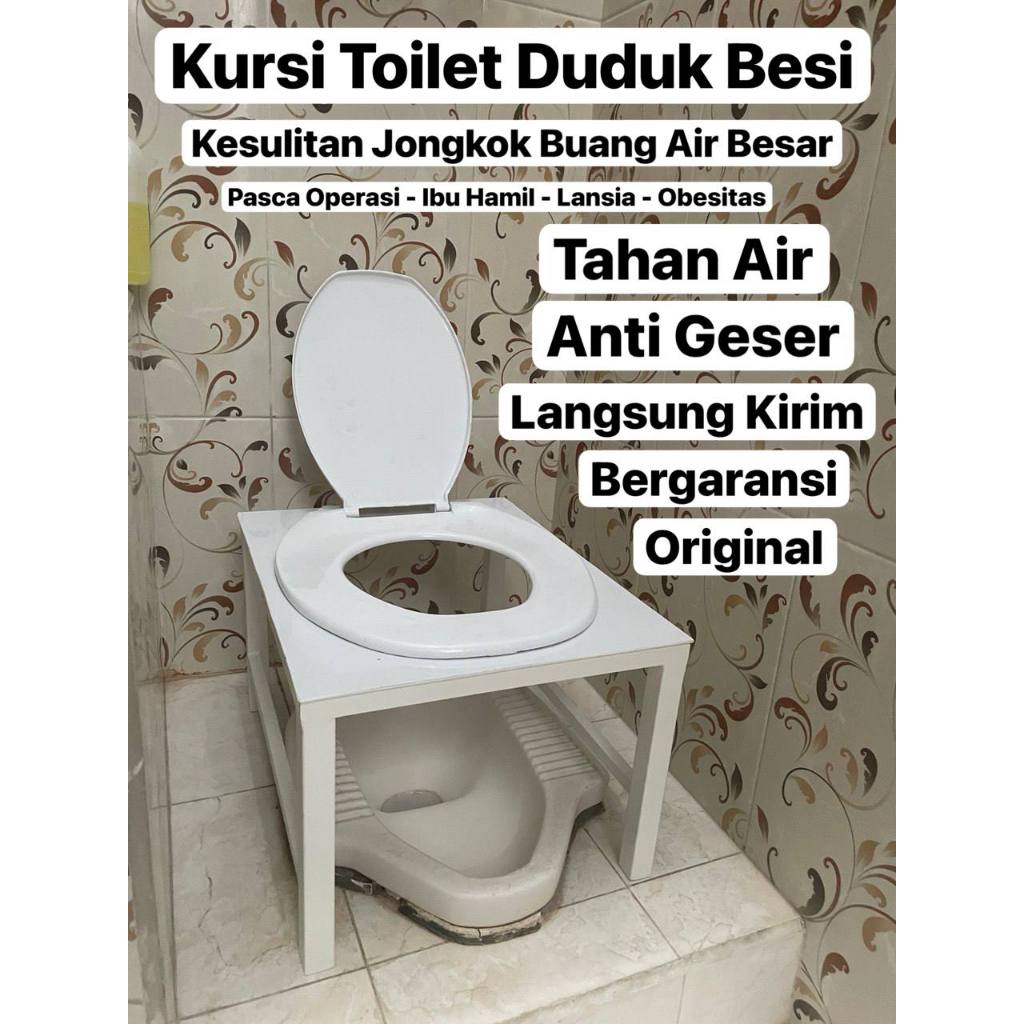 KLOSET DUDUK BESI TOILET DUDUK PORTABLE CLOSET DUDK RANGKA BESI Kursi Duduk Lansia Kursi Toilet Ibu 