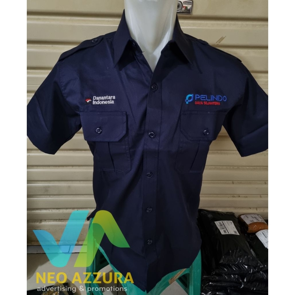 Kemeja Pelindo Daya Sejahtera seragam kerja Danantara Pelindo pria/wanita lengan pendek & panjang | 